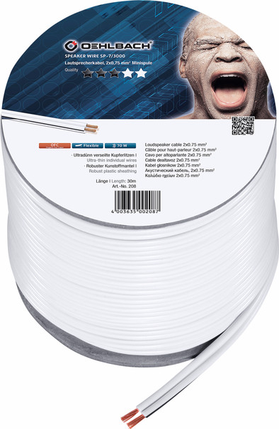 Le produit Oehlbach Câble d'Enceintes Blanc (2 x 0,75 mm) 30 mètres ne sera plus jamais disponible