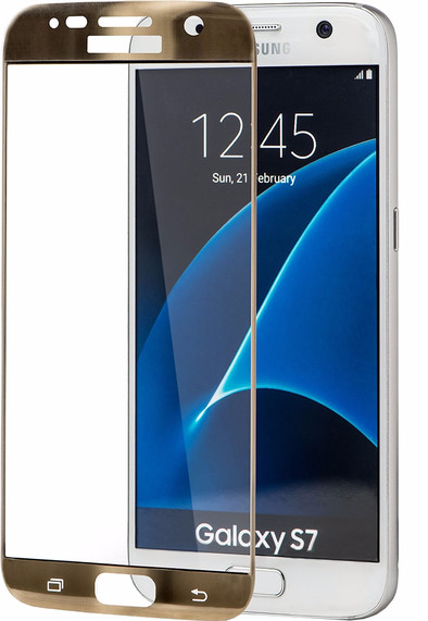 Azuri Samsung Galaxy S7 Screenprotector Edge to Edge Goud is nooit meer leverbaar