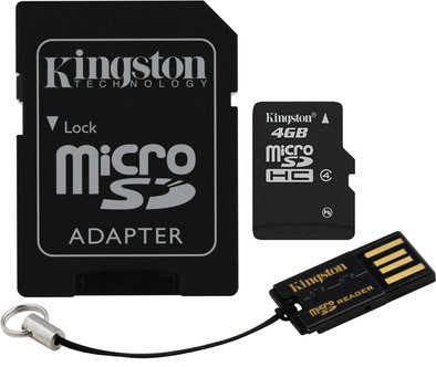 Kingston Micro SDHC 4GB Mobility Kit is nooit meer leverbaar