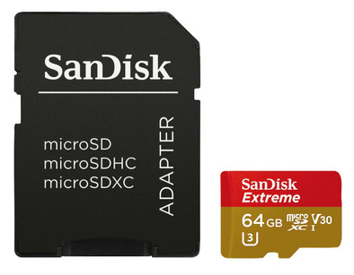 Le produit SanDisk MicroSDXC Extreme 64 Go 100 Mo/s CL10 + adaptateur ne sera plus jamais disponible