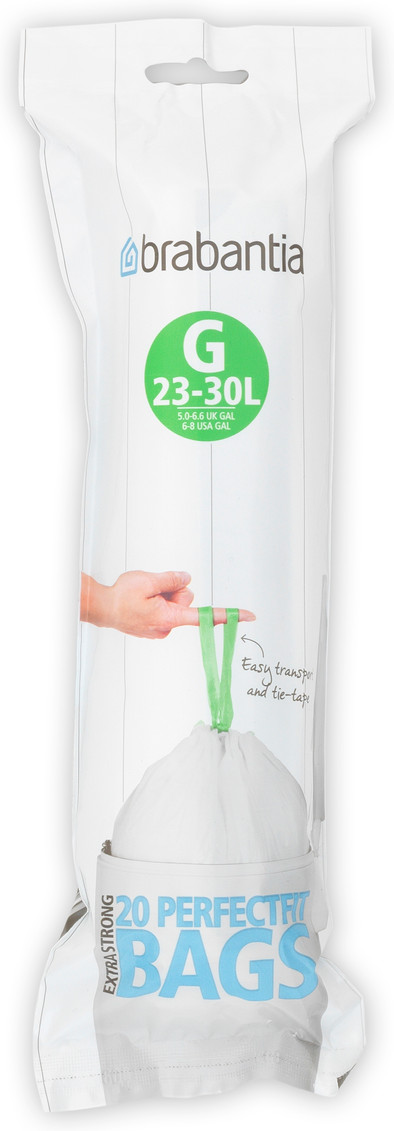 Brabantia Afvalzak Code G - 23-30 Liter (20 stuks) is nooit meer leverbaar