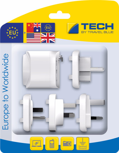 Travel Blue Europa Adapter - Wereldwijd is nooit meer leverbaar
