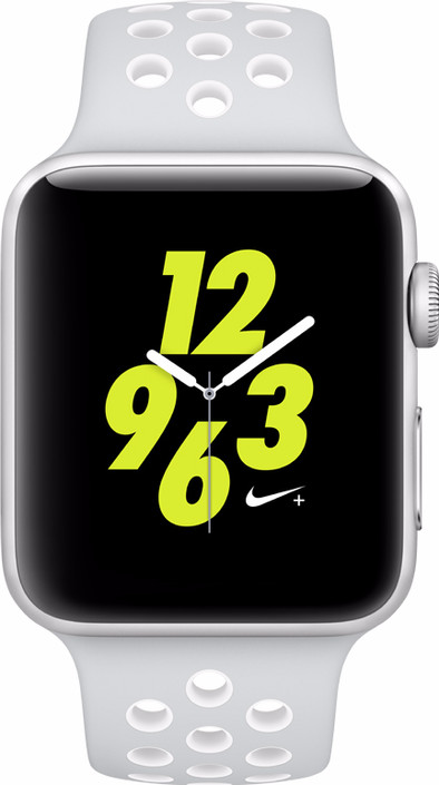 Apple Watch Nike+ 42mm Zilver Aluminium/Platinum Wit Sportband is nooit meer leverbaar