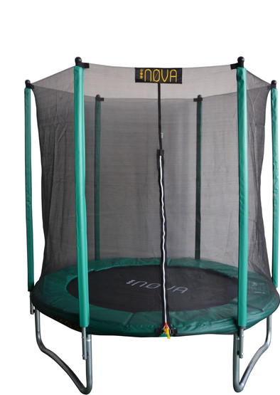 Nova Trampoline 213 cm met veiligheidsnet en groene rand is nooit meer leverbaar