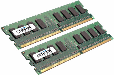 Crucial 4 GB DIMM DDR2-667 2 x 2 GB is nooit meer leverbaar