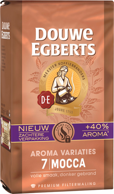Douwe Egberts Aroma Variaties Mocca gemalen koffie 250 gr is nooit meer leverbaar