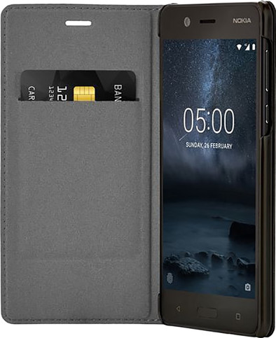 Nokia 5 Slim Flip Book Case Zwart is nooit meer leverbaar