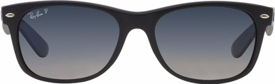 Ray-Ban New Wayfarer RB2132/52 Matte Black / Polarized Blue Gradient Grey is nooit meer leverbaar