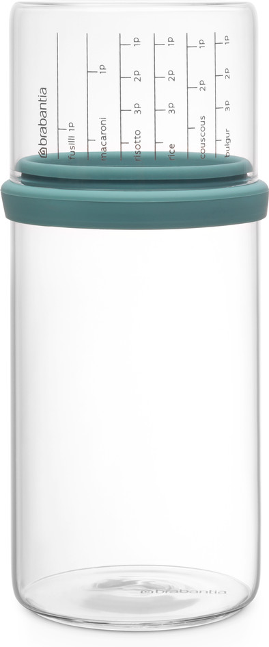 Brabantia Glazen Voorraadbus met maatbeker 1 liter Mint is nooit meer leverbaar