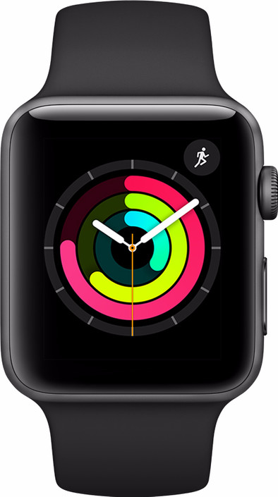 Apple Watch Series 3 42mm Space Gray Aluminium/Zwarte Sportband is nooit meer leverbaar