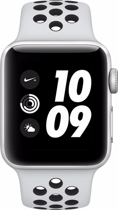 Le produit Apple Watch Series 3 Nike+ 38 mm Argent Aluminium/Bracelet Sport Noir ne sera plus jamais disponible