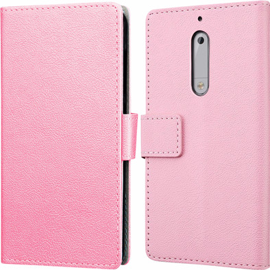 Just in Case Wallet Nokia 5 Book Case Roze is nooit meer leverbaar