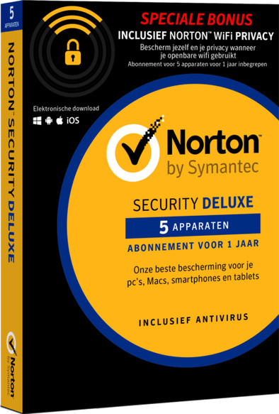 Norton Security 5D &amp; WiFi Privacy 5D is nooit meer leverbaar