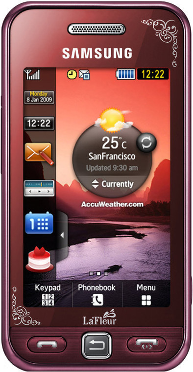 Samsung Star S5230 La Fleur Garnet Red is nooit meer leverbaar