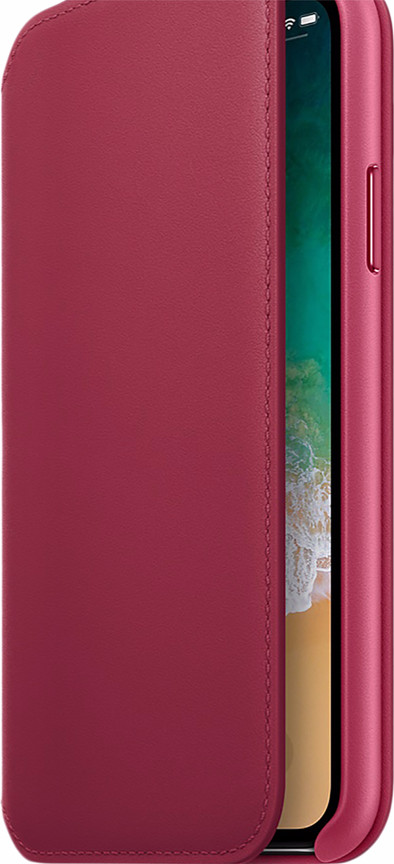 Apple iPhone X Leather Folio Book Case Roze is nooit meer leverbaar