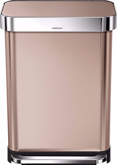 Simplehuman Rectangular Liner Pocket 55 Liter RVS Rose Gold is nooit meer leverbaar