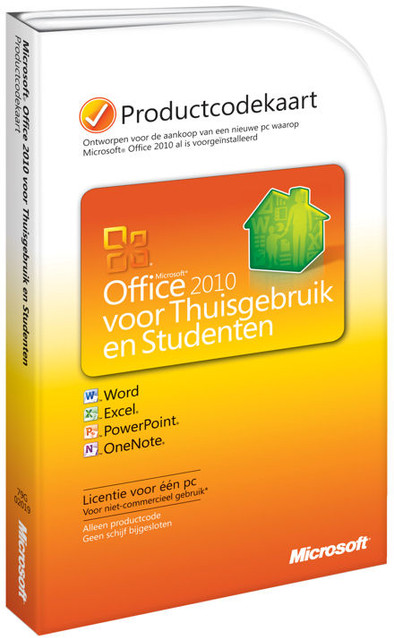 Microsoft Office Thuisgebruik en Studenten 2010 NL PKC is nooit meer leverbaar