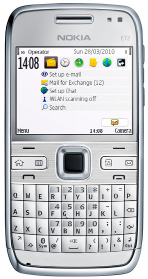 Nokia E72 Zircon White QWERTY is nooit meer leverbaar