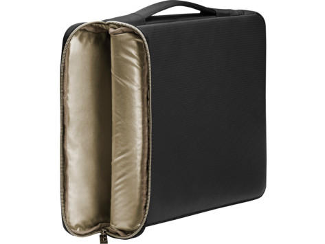 black and gold laptop bag