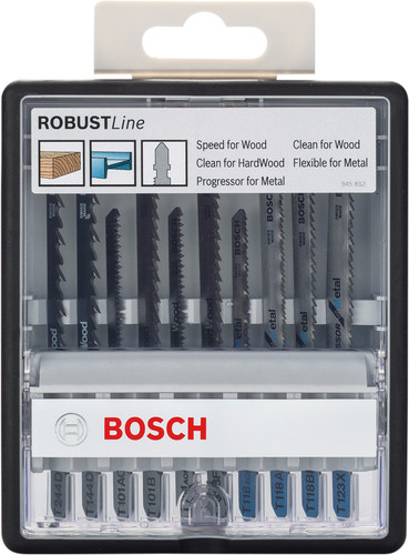 Bosch Robust Line Set de Lames pour Scie Sauteuse 10 pièces (universel) Main Image