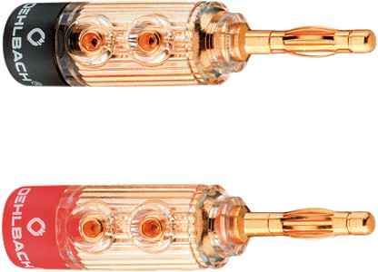 OEHLBACH Banana B2, Connettori A Banana Per Altoparlanti, 4 Pezzi, Placcati Oro 24K, Per Cavi Fino A 10mm², Autoassemblaggio