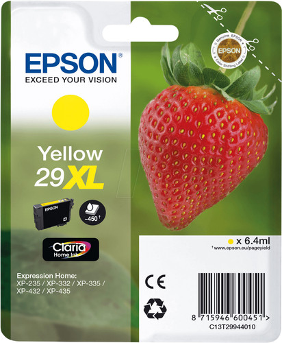 Epson 29XL Cartridge Yellow Main Image