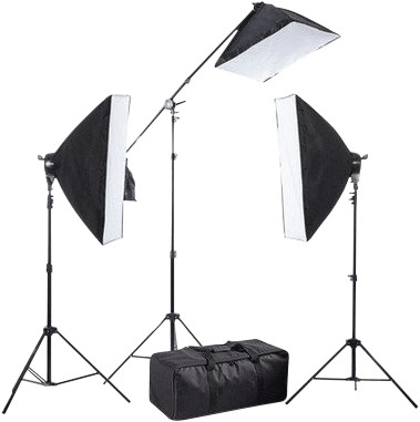 Kit Lumière Jour LED BRESSER BR-225B - 2 Softboxes 50x70cm Avec Trépieds, Pour Photo Et Vidéo