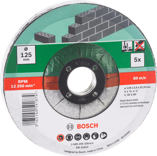 Laatste longontsteking produceren Bosch Slijpschijf Steen 125 mm 5 stuks - Coolblue - Voor 23.59u, morgen in  huis