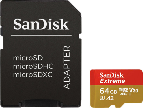 SanDisk MicroSDXC Extreme 64GB 160MB/s + SD Adapter Main Image