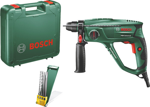 Bosch PBH 2100 Universal + set de forets et burins SDS-Plus 4 pièces