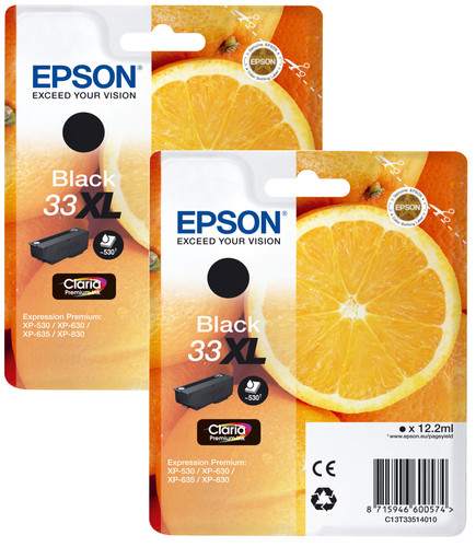 Epson 33XL Cartridge Zwart Duo Pack Main Image