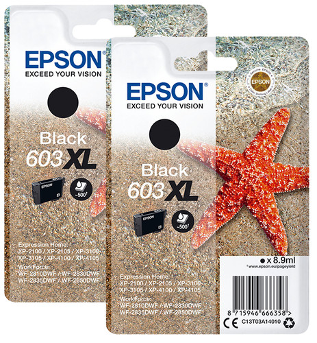 Epson 603XL Cartridges Black Duo Pack Main Image