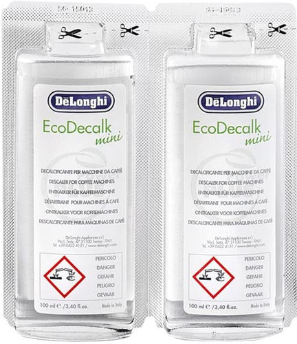 EcoDecalk Mini - 2 doses de 100 ml de détartrant pour machine à café  Délonghi