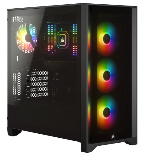 CORSAIR Boîtier PC iCUE 4000X RGB - Moyen Tour - Verre trempé