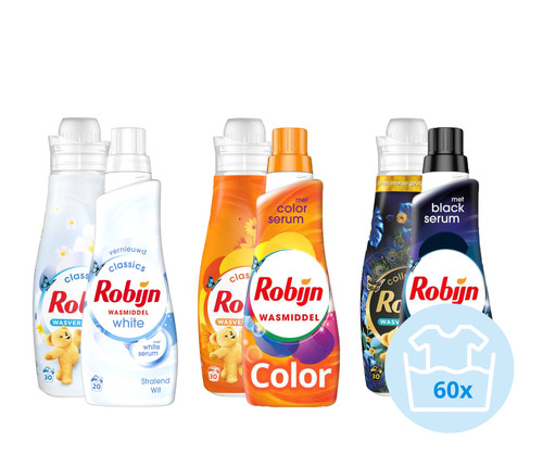 Robijn Perfect Match Pack de Lessive - 3x Lessive et 3x Adoucissant ...