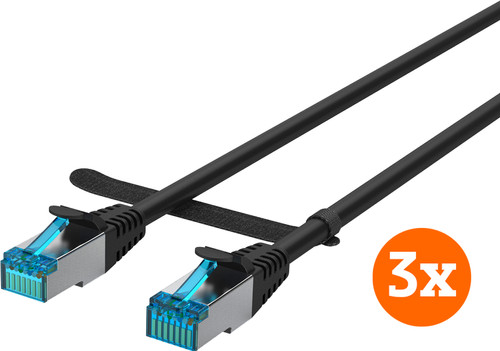 BlueBuilt Network Cable STP CAT6 3m Black 3-pack Main Image