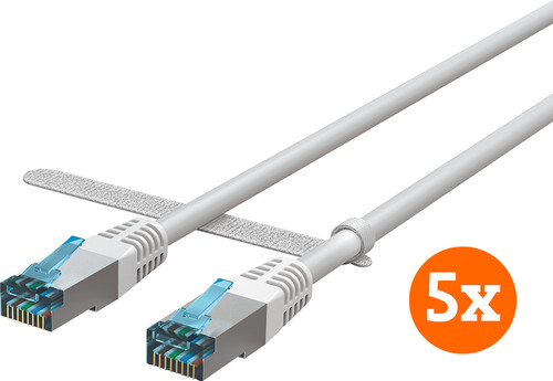 BlueBuilt Network Cable STP CAT6 5m White 5-pack Main Image