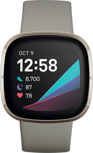 Fitbit Sense Sage Grey/Silver Stainless Steel - Coolblue - Before 23:59,  delivered tomorrow