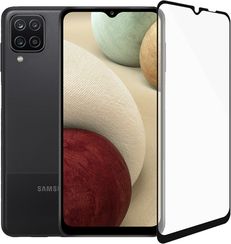 Samsung Galaxy A12 128GB Zwart + PanzerGlass Case Friendly Screenprotector Glas Zwart Main Image