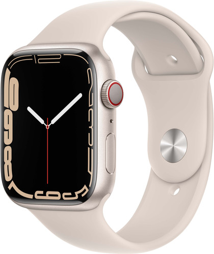 Apple Watch Series 7 4G 45mm White Gold Aluminum Cream Sport Band - Coolblue  - Before 23:59, delivered tomorrow