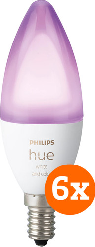 Philips Hue White and Color E14 6-Pack Main Image