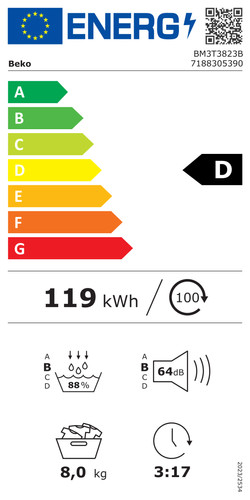 Beko BM3T3823B energielabel