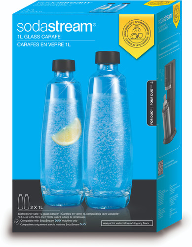 SodaStream Carafes Verre 1 Litre Lot de 2 - Coolblue - avant 23:59