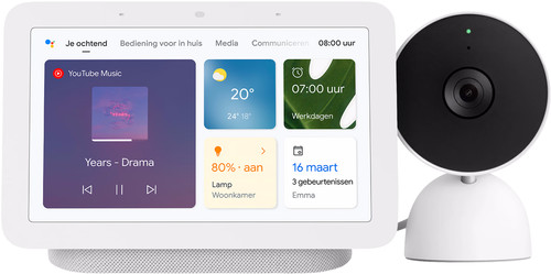 Google Nest Cam Indoor Wired + Google Nest Hub 2 - Coolblue - Before 23 ... - How To Integrate Nest Cam With Google Home Smart Home Hub
