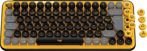Logitech POP ICON KEYS draadloos Bluetooth-toetsenbord, comfortabel typen, programmeerbare toetsen, eenvoudig schakelen tussen maximaal 3 apparaten, voor laptop, tablet, pc, US INT'L QWERTY - Grafiet