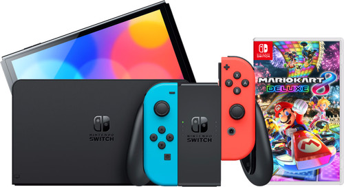 Nintendo Switch OLED Blue Red + Mario Kart 8 Deluxe Main Image