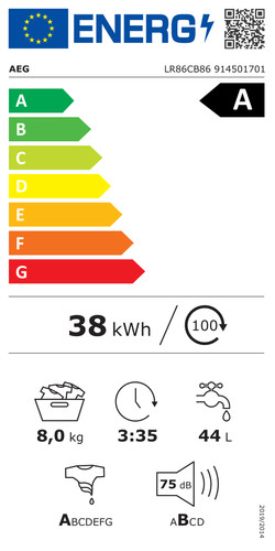 AEG LR86CB86 PowerCare energy label