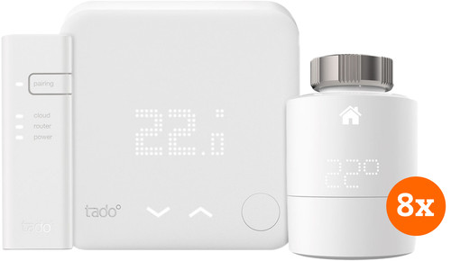 Tado Smart Thermostat V3+ Starter Pack + 8 Radiator Knobs Main Image