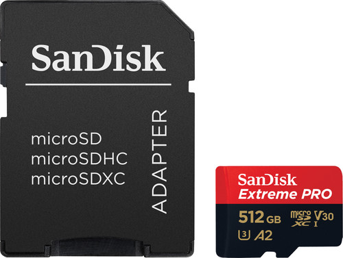 SanDisk MicroSDXC Extreme Pro 512 Go 200 Mo/s - Coolblue - avant