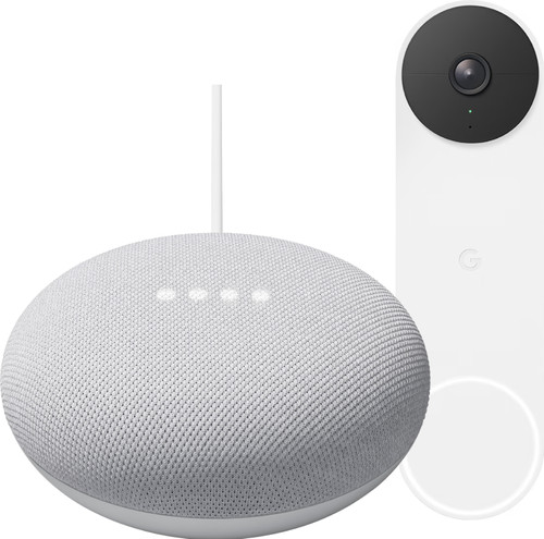 Google Nest Mini Blanc + Google Nest Sonnette Main Image